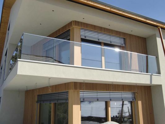 Aluminiumu-profilstäbeausgeglichenes Glas-Balkon-Geländer für Treppen-Plattform-Balustrade