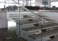 Vierkantstahl-Strahln-europäischer Eichen-Holz-Schritt-gerade Treppe mit Glasgeländer