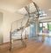 Ausgeglichenes Glas-Schritt-vorfabrizierte Wendeltreppe mit Edelstahl-Geländer