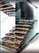 Fester Holz-/Glasschritt-moderner gerader Treppenhaus-Edelstahl-Handlauf