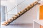 Glas-/Stahlinstallation des geländer-festes Holz-Treppen-Kohlenstoff-Quadrat-Tragbalken-U der Form-DIY